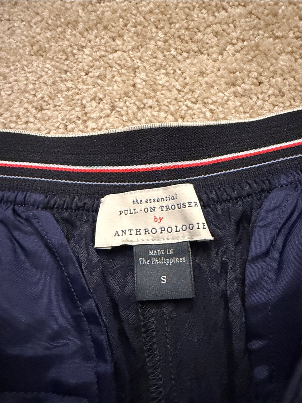 Anthropologie the essential Pull-On Trouser in Navy Size Small - Picture 7 of 10